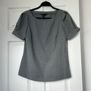 Gray Banana Republic Puff Sleeve Top Size Small
